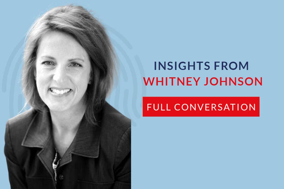 634: 62.00 Whitney Johnson on Disrupt Yourself: Applying Clay Christiansen's model of Disruptive Innovation to our career paths.