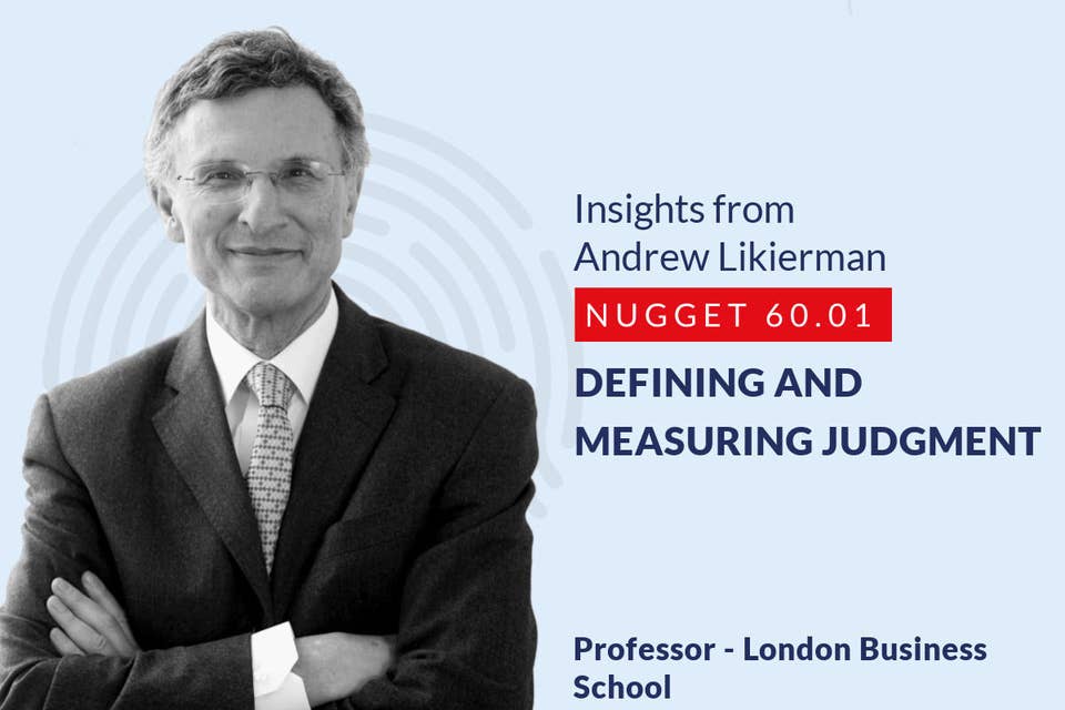 632: 60.01 Andrew Likierman - Defining and measuring Judgment