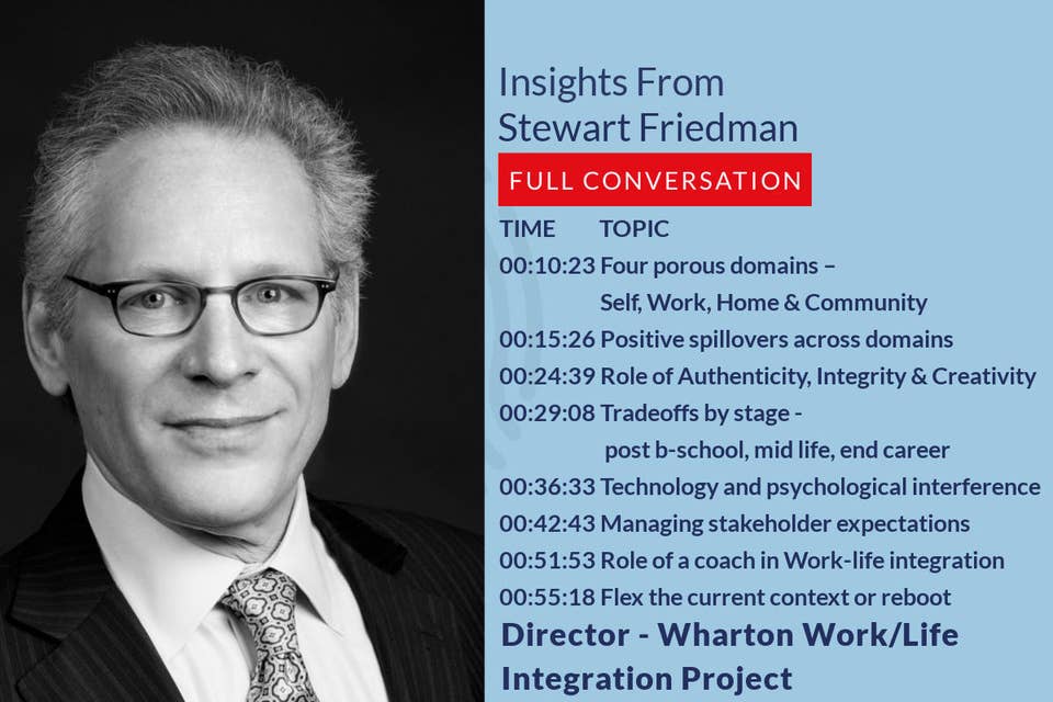 435: 40.00 Stewart Friedman - The full conversation - WORK LIFE INTEGRATION