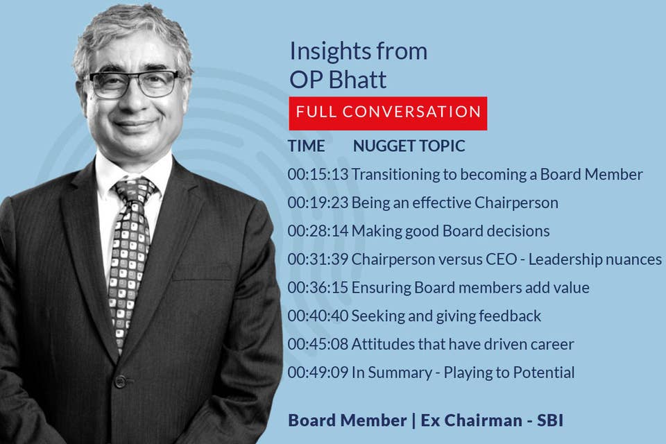 397: 36.00 OP Bhatt - Insights on excellence in Boards
