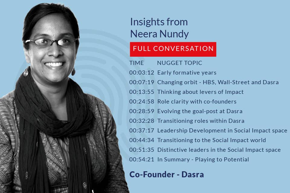 341: 31.00 Neera Nundy on Transitioning from a corporate career to social impact: Journey and challenges as co-founder of Dasra.
