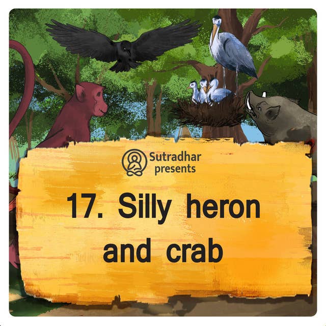 Silly heron and crab