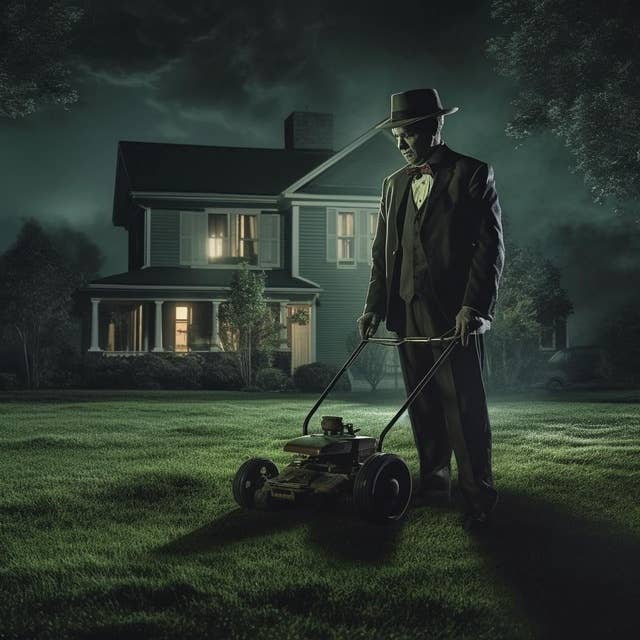 My Neighbor Mows His Lawn at Night