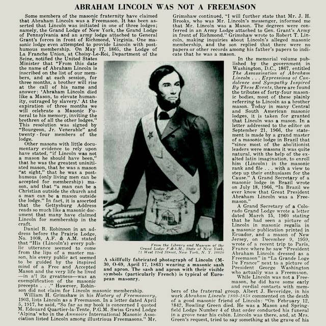 'Abraham Lincoln Was Not a Freemason' the Freemasonic History of the United States Part 5 [Preview]