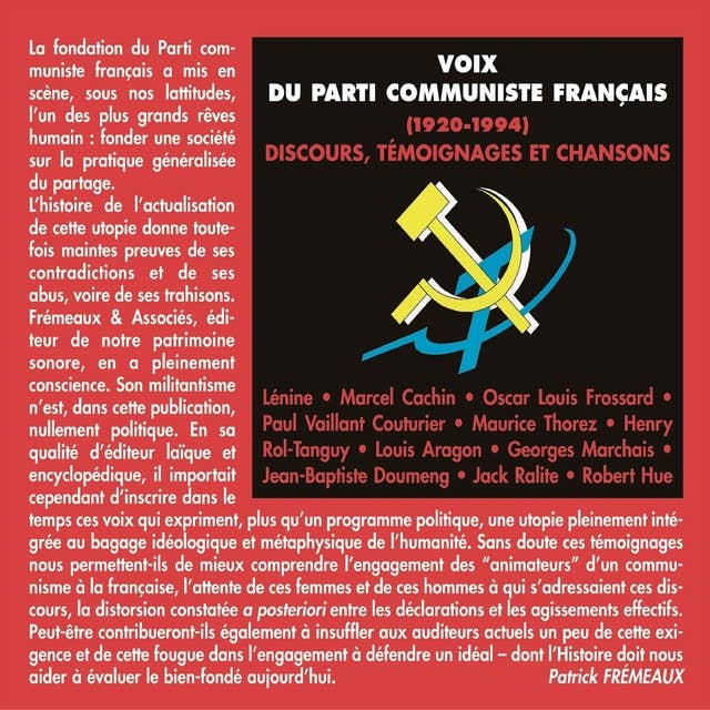 Voix du Parti communiste français (1920-1994): Discours, témoignages et chansons