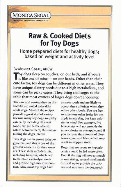 Raw & Cooked Diets For Toy Dogs