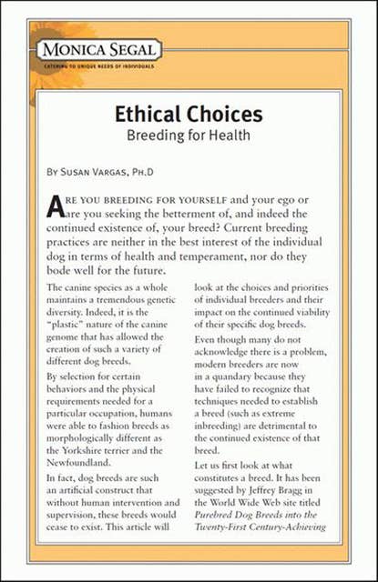 Ethical Choices: Breeding For Health