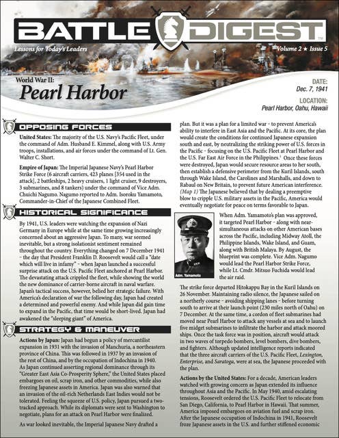 Battle Digest: Pearl Harbor