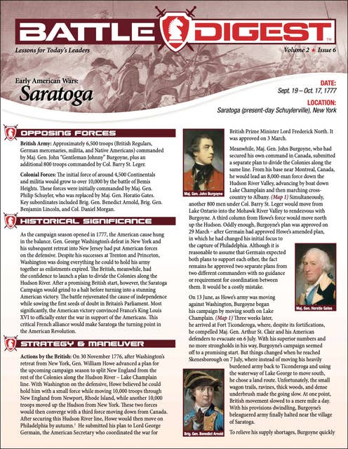 Battle Digest: Saratoga