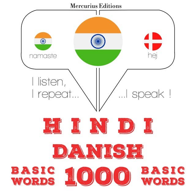 Hindi – Danish : 1000 basic words