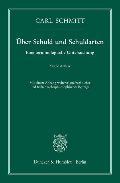 Über Schuld und Schuldarten.: Eine terminologische Untersuchung.
