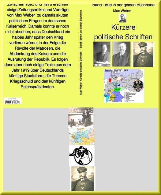 Max Weber: Kürzere politische Schriften – Band 189e in der gelben Buchreihe – bei Jürgen Ruszkowski: Band 189e in der gelben Buchreihe