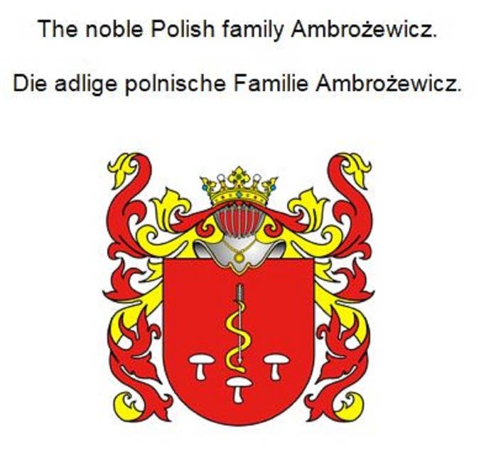 The noble Polish family Ambrozewicz. Die adlige polnische Familie Ambrozewicz.