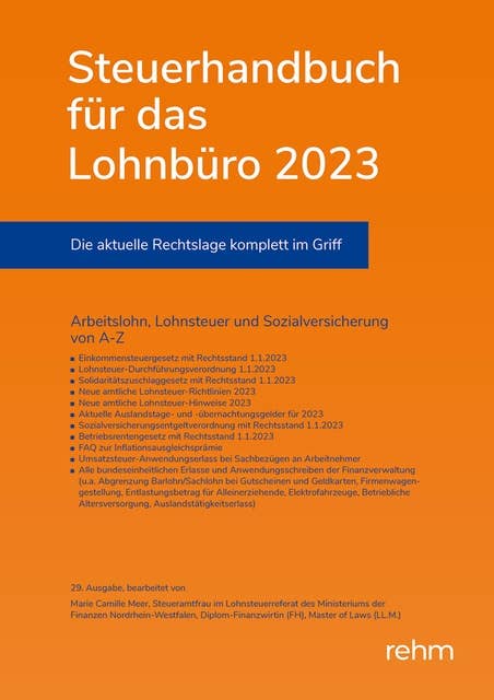 Steuerhandbuch für das Lohnbüro 2023 (E-Book EPUB): Die perfekte Ergänzung für den korrekten Lohnsteuerabzug aus Sicht des Arbeitgebers