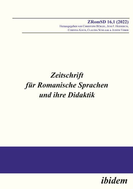 Zeitschrift für Romanische Sprachen und ihre Didaktik: Heft 16,1