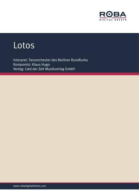 Lotos: Single Songbook; as performed by Tanzorchester des Berliner Rundfunks