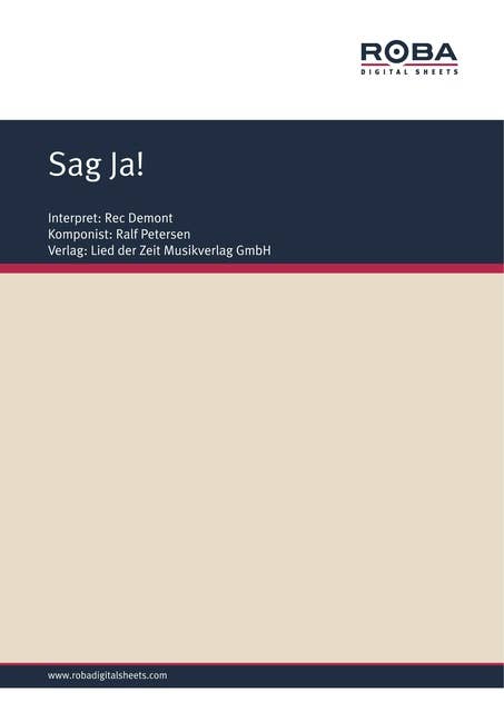 Sag Ja!: Single Songbook; as performed by Rec Demont