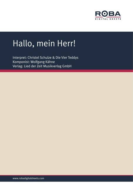 Hallo, mein Herr!: as performed by Christel Schulze, Single Songbook