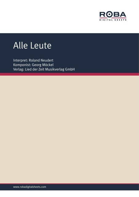 Alle Leute: as performed by Roland Neudert, Single Songbook