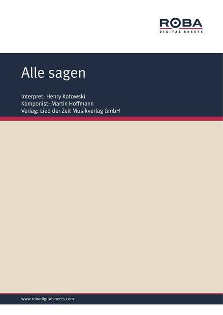 Alle sagen: as performed by Henry Kotowski, Single Songbook