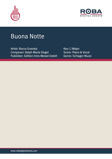 Buona Notte: as performed by Rocco Granata, Single Songbook