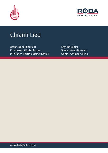 Chianti Lied: as performed by Rudi Schuricke, Single Songbook