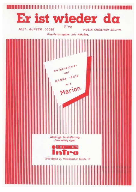 Er ist wieder da: as performed by Marion, Single Songbook