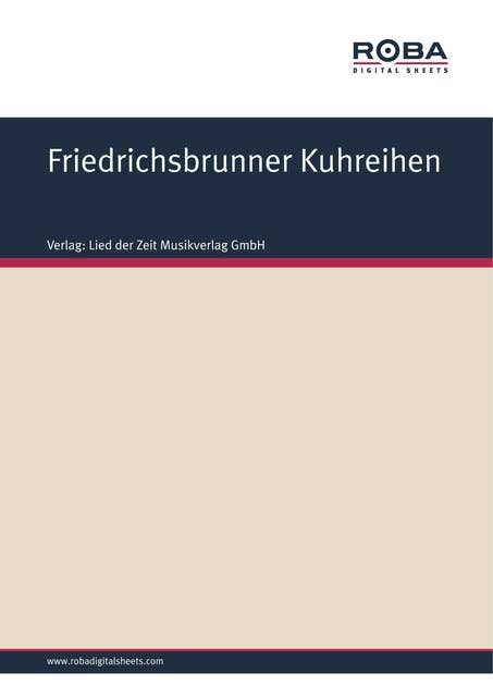 Friedrichsbrunner Kuhreihen: Single Songbook for accordion