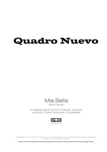 Mia Bella: Sheet Music