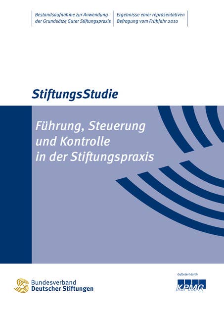 Führung, Steuerung und Kontrolle in der Stiftungspraxis: StiftungsStudie
