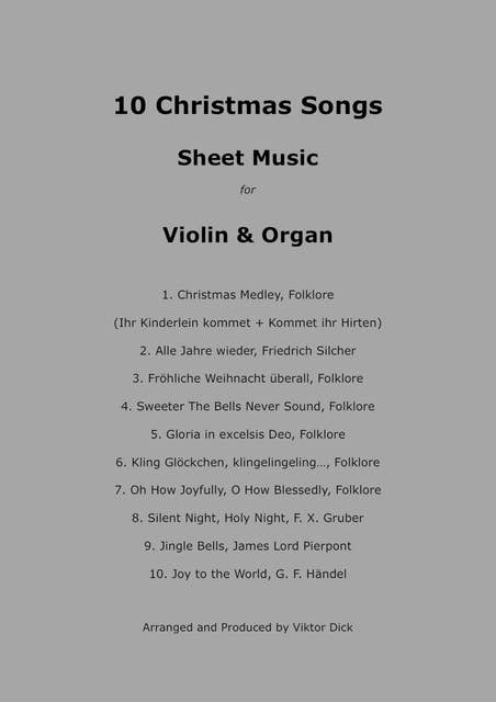 10 Christmas Songs (Violin & Organ): Christmas Sheet Music for Violin & Organ