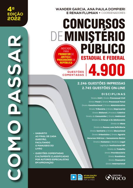 Concursos de ministério público estadual e federal: 4.900 questões comentadas