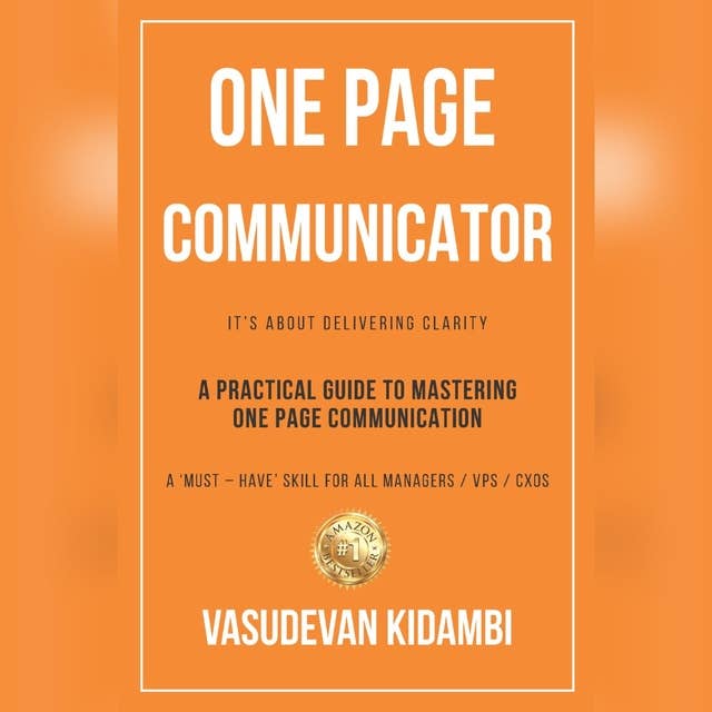 One Page Communicator Its about delivering Clarity