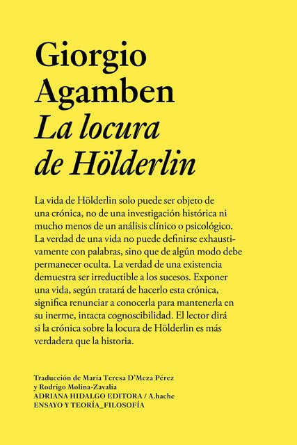 La locura de Hölderlin: Crónica de una vida habitante. 1806-1843