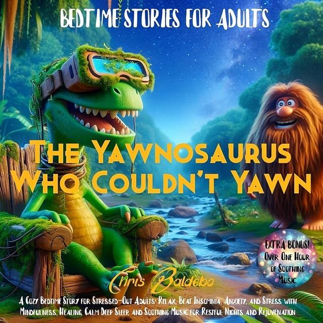 Bedtime Stories for Adults: The Yawnosaurus Who Couldn't Yawn: A Cozy Bedtime Story for Stressed-Out Adults: Relax, Beat Insomnia, Anxiety, and Stress with Mindfulness, Healing, Calm Deep Sleep, and Soothing Music for Restful Nights and Rejuvenation