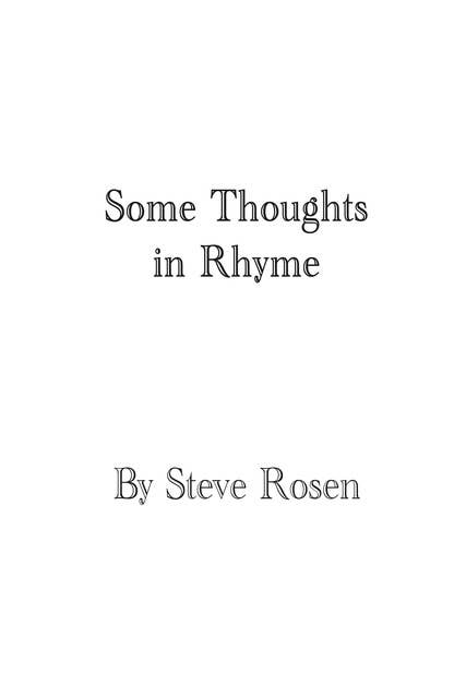 Some Thoughts in Rhyme